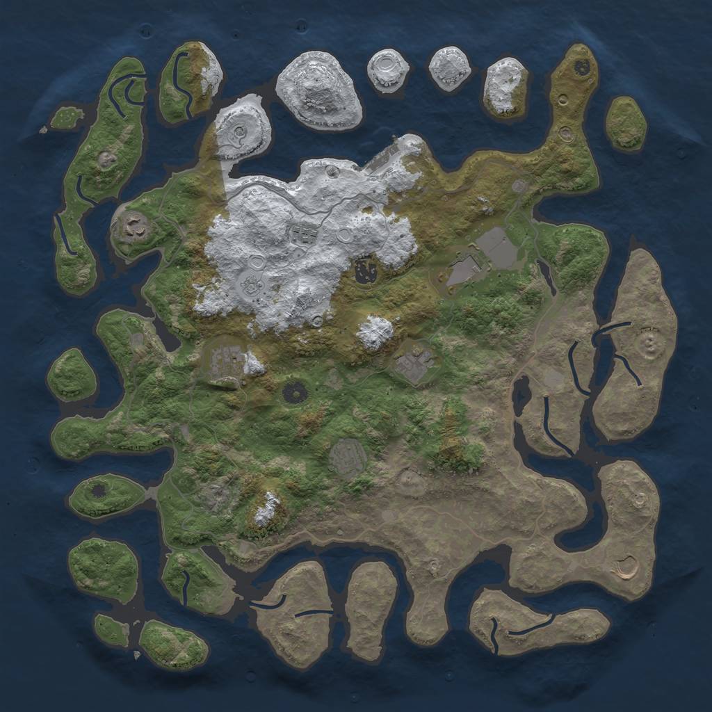 Rust Map: Procedural Map, Size: 4500, Seed: 6385029, 16 Monuments