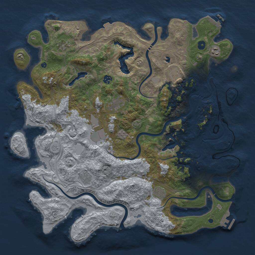 Rust Map: Procedural Map, Size: 4500, Seed: 5207534, 15 Monuments