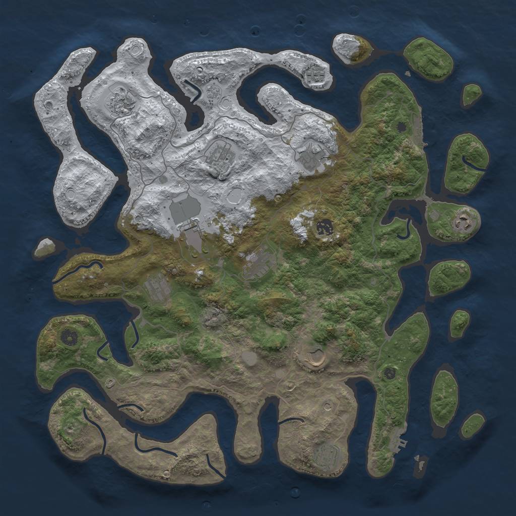 Rust Map: Procedural Map, Size: 4500, Seed: 563952, 20 Monuments