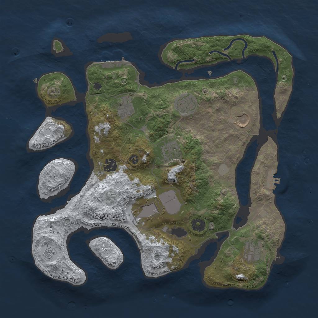 Rust Map: Procedural Map, Size: 3500, Seed: 5822696, 15 Monuments