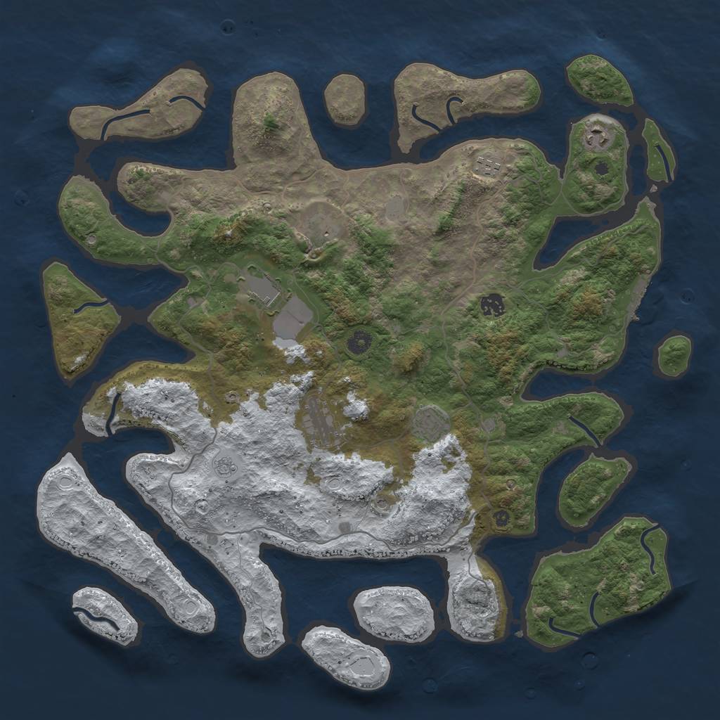 Rust Map: Procedural Map, Size: 4500, Seed: 883439, 15 Monuments