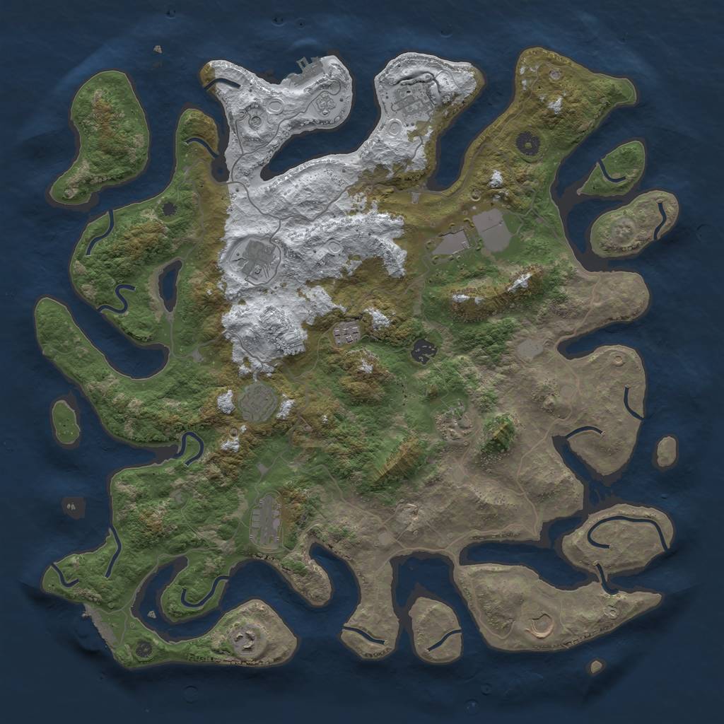 Rust Map: Procedural Map, Size: 4500, Seed: 5869404, 19 Monuments