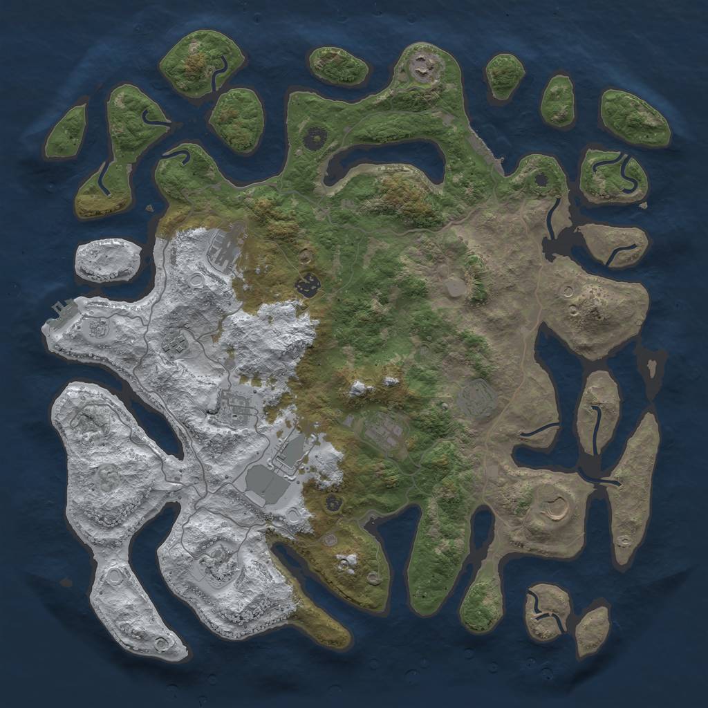 Rust Map: Procedural Map, Size: 4500, Seed: 4295878, 19 Monuments