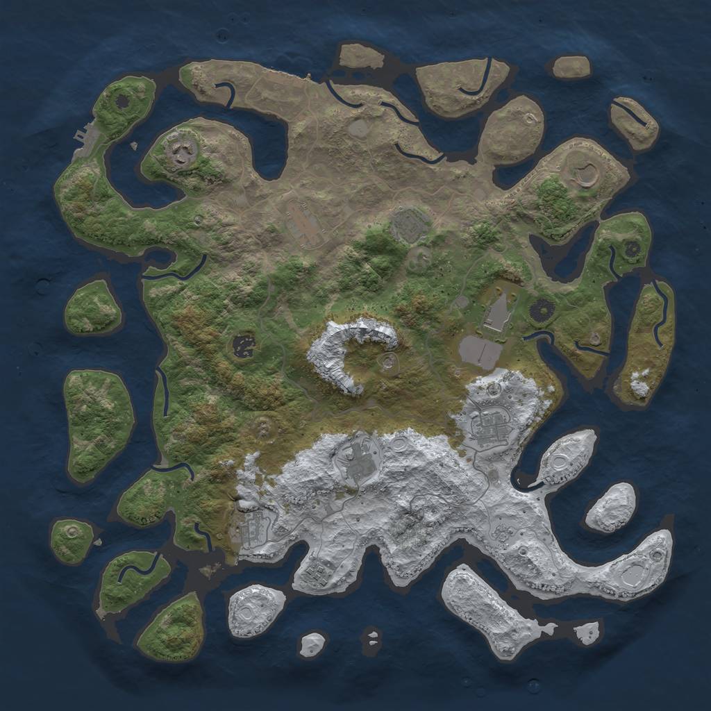 Rust Map: Procedural Map, Size: 4500, Seed: 38488, 19 Monuments