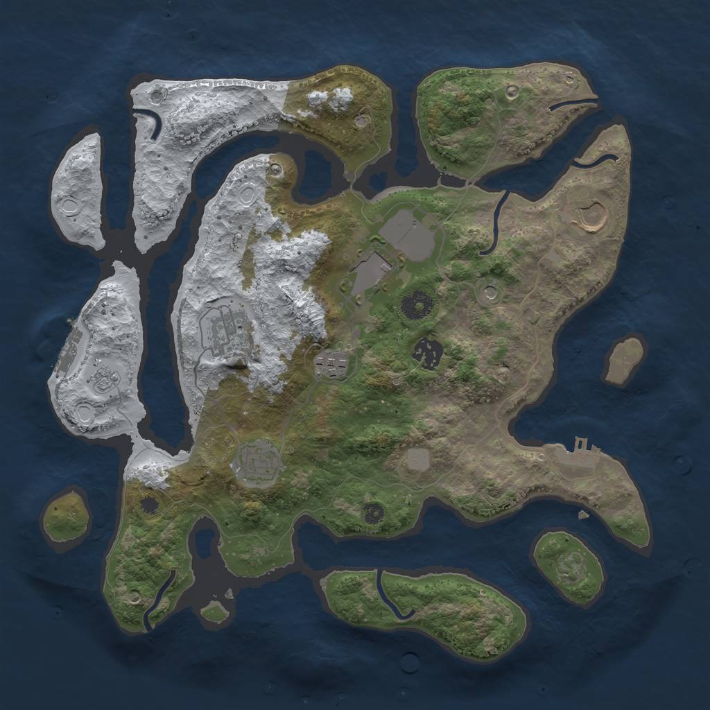 Rust Map: Procedural Map, Size: 3500, Seed: 5963216, 15 Monuments