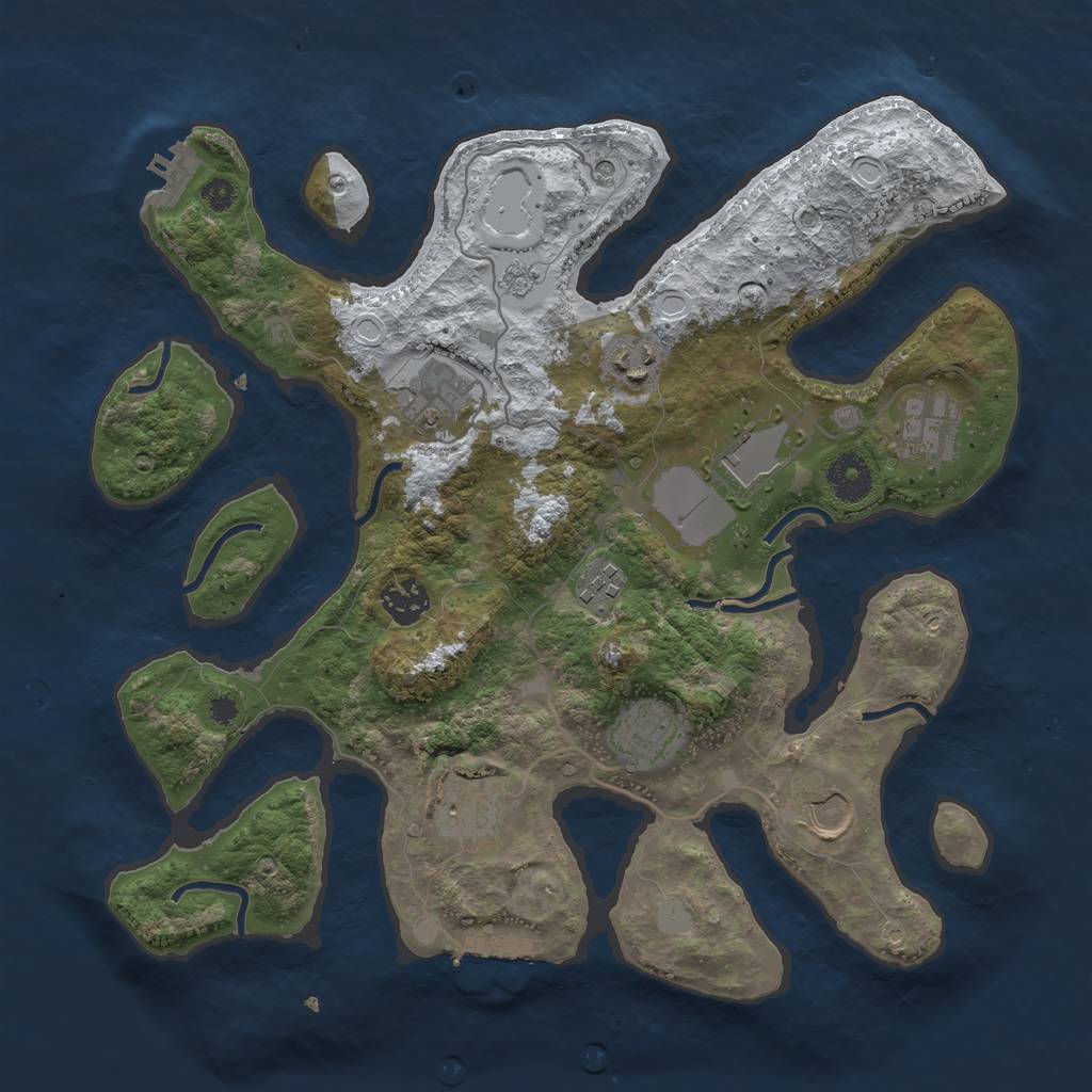 Rust Map: Procedural Map, Size: 3500, Seed: 4696842, 18 Monuments