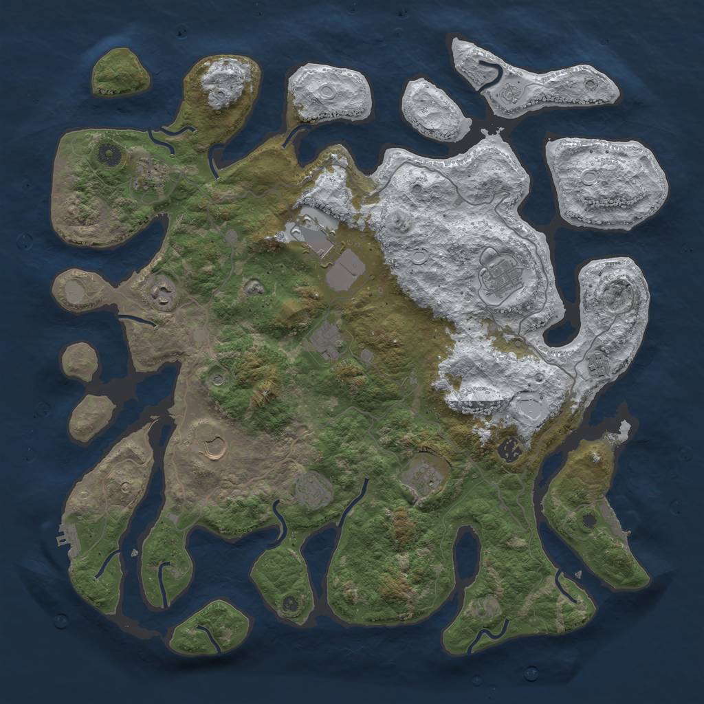 Rust Map: Procedural Map, Size: 4500, Seed: 5167160, 19 Monuments