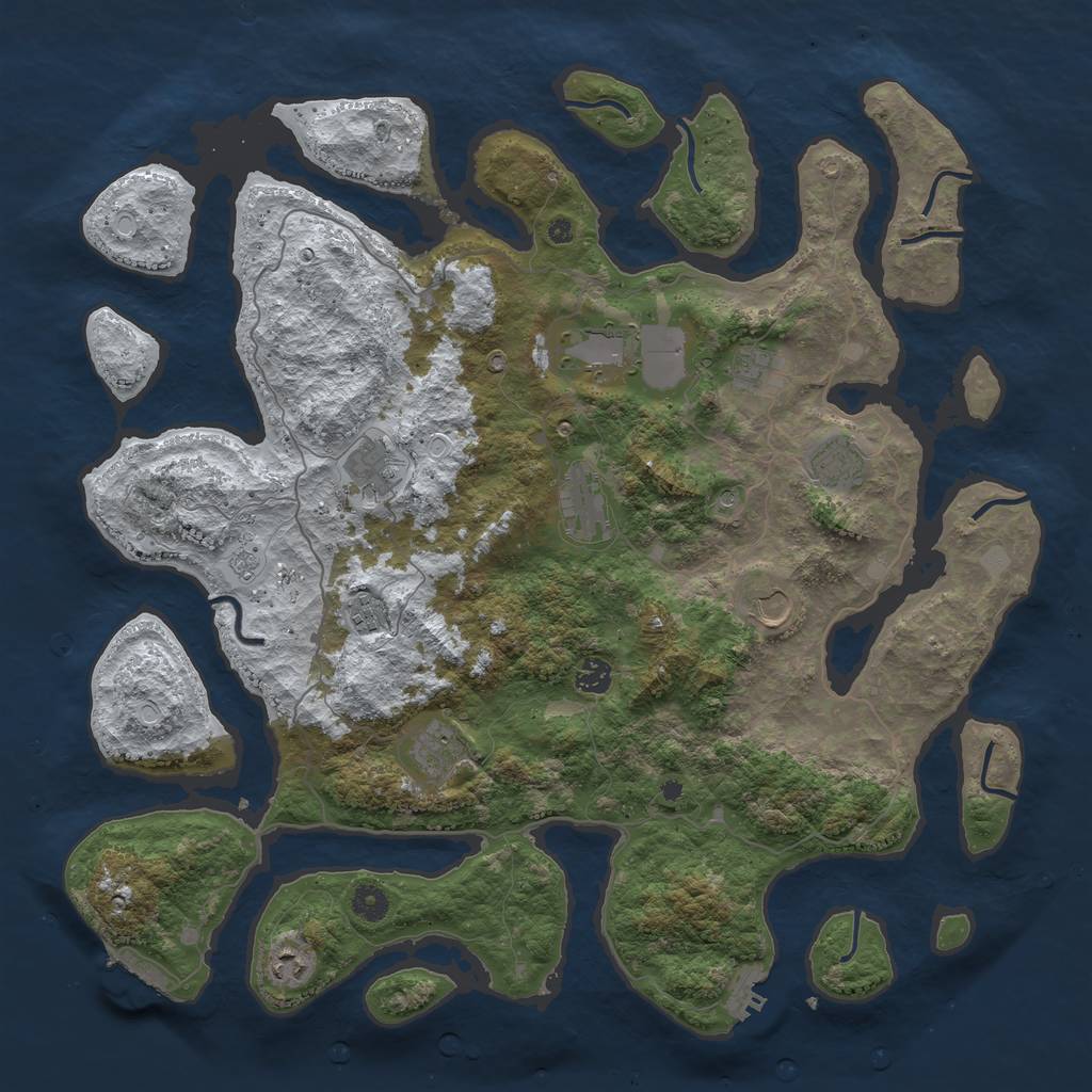 Rust Map: Procedural Map, Size: 4500, Seed: 3040711, 19 Monuments