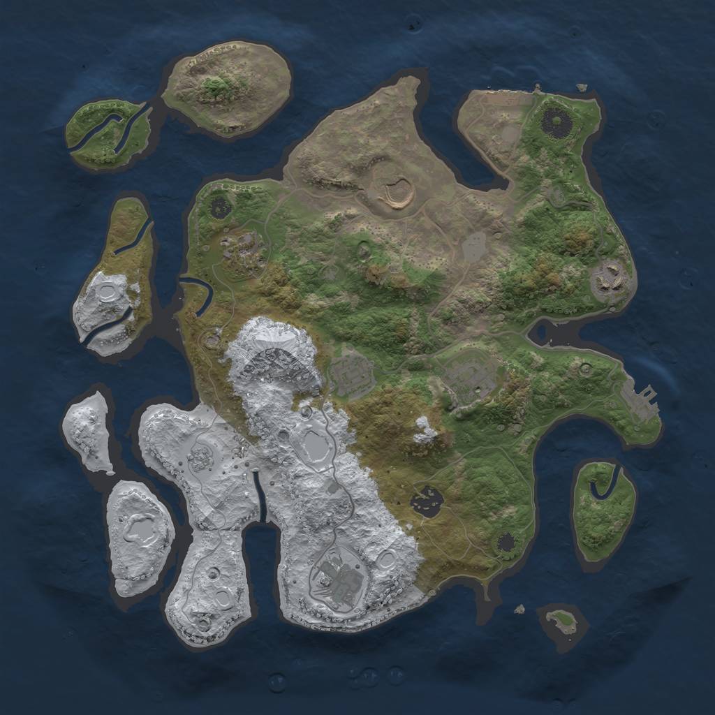 Rust Map: Procedural Map, Size: 3500, Seed: 4895272, 15 Monuments