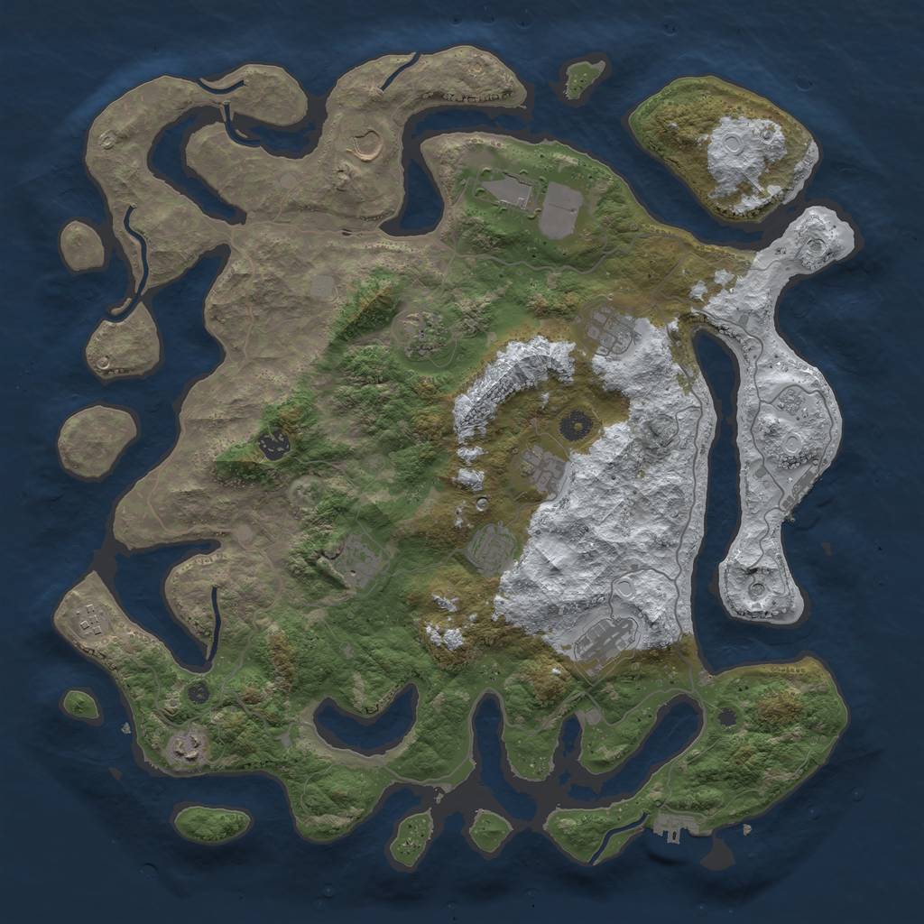 Rust Map: Procedural Map, Size: 4500, Seed: 5291660, 20 Monuments