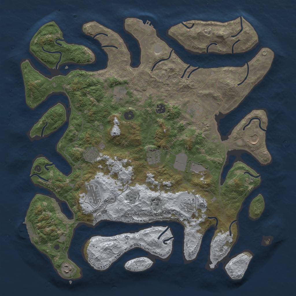 Rust Map: Procedural Map, Size: 4500, Seed: 2015643, 19 Monuments