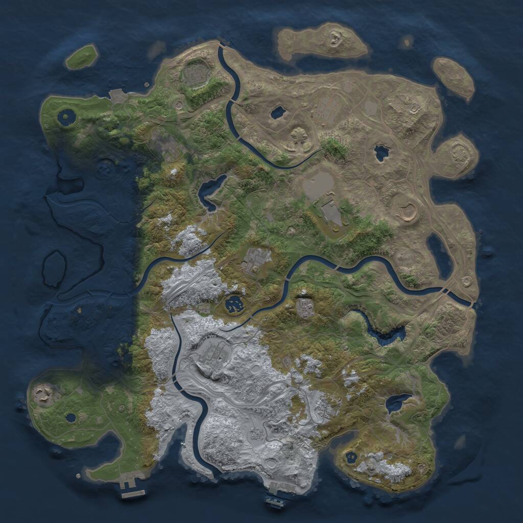 Rust Map: Procedural Map, Size: 4500, Seed: 1624152, 17 Monuments