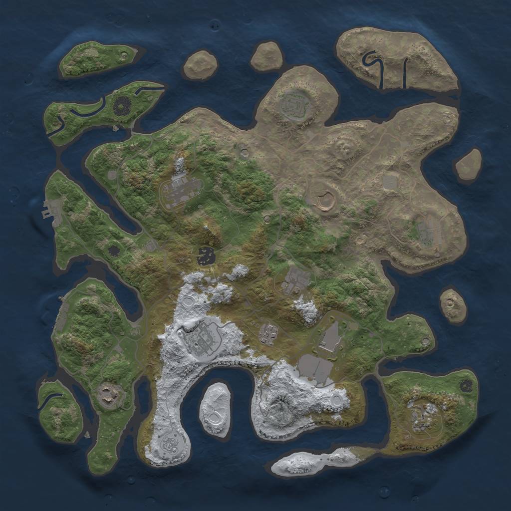 Rust Map: Procedural Map, Size: 4000, Seed: 10305, 20 Monuments