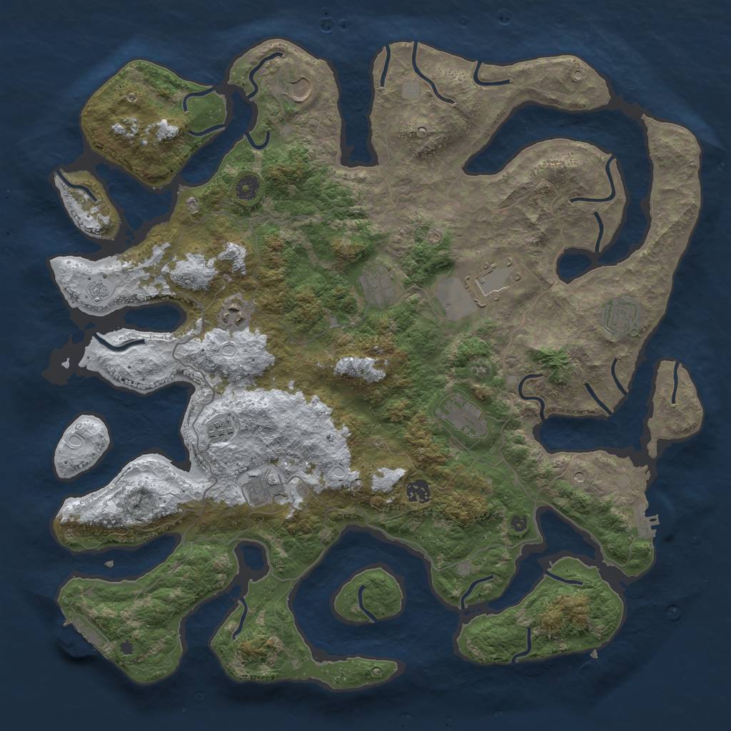 Rust Map: Procedural Map, Size: 4500, Seed: 1977287, 18 Monuments