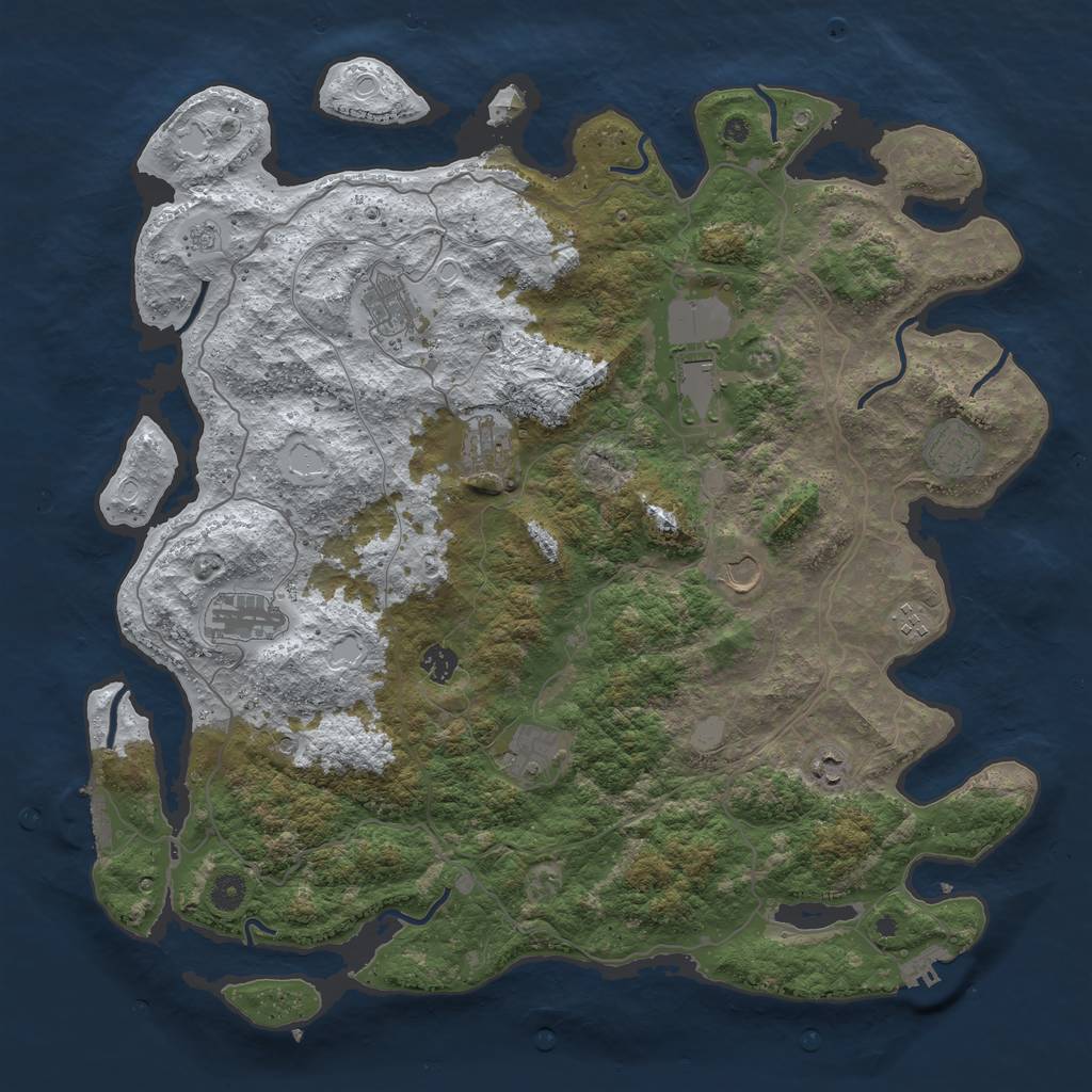 Rust Map: Procedural Map, Size: 4500, Seed: 3013139, 19 Monuments