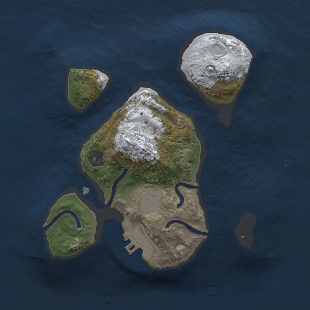 Rust Map: Procedural Map, Size: 1950, Seed: 1, 6 Monuments