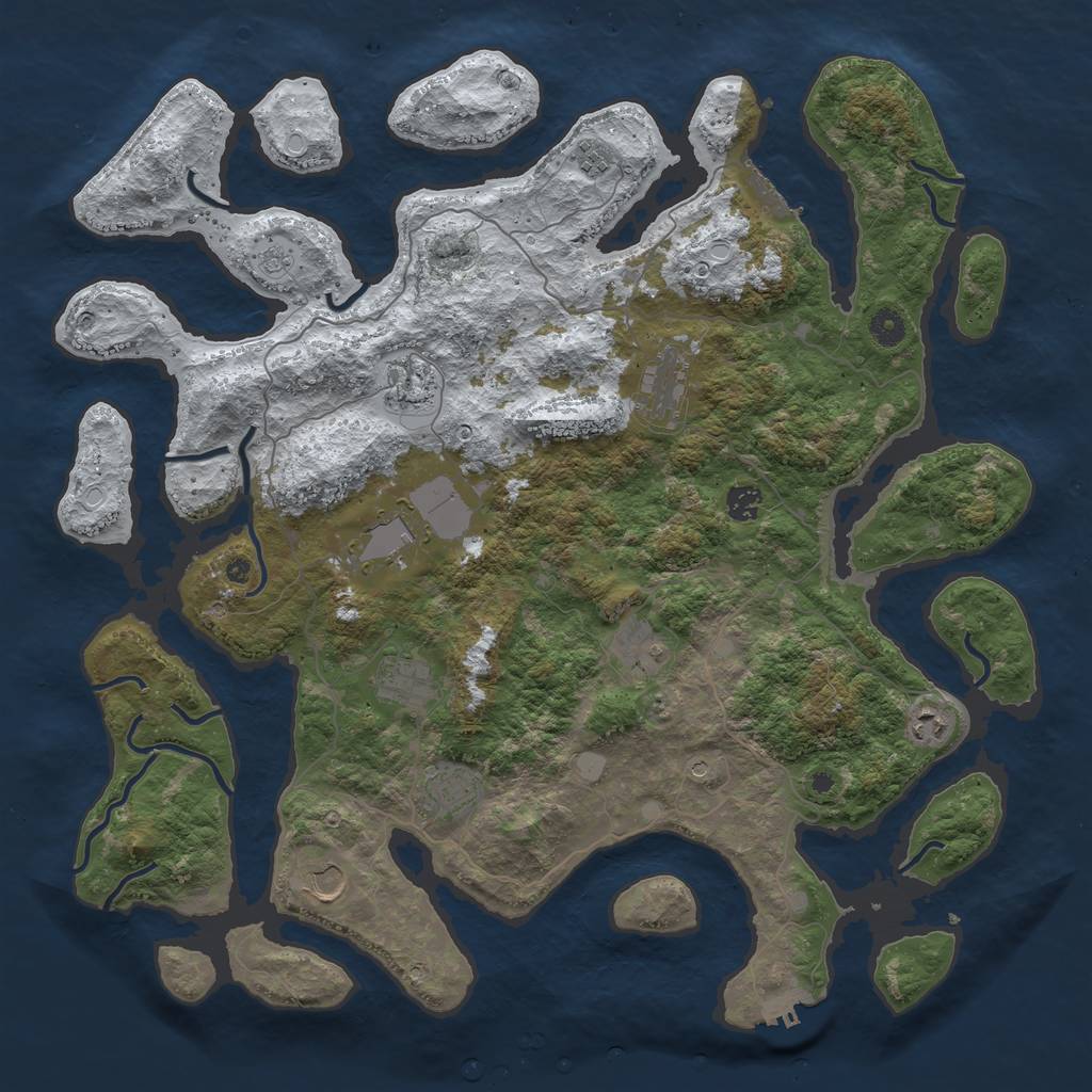 Rust Map: Procedural Map, Size: 4500, Seed: 2713464, 19 Monuments