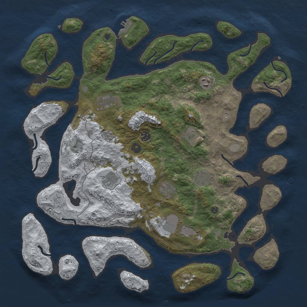 Rust Map: Procedural Map, Size: 4500, Seed: 5094899, 17 Monuments