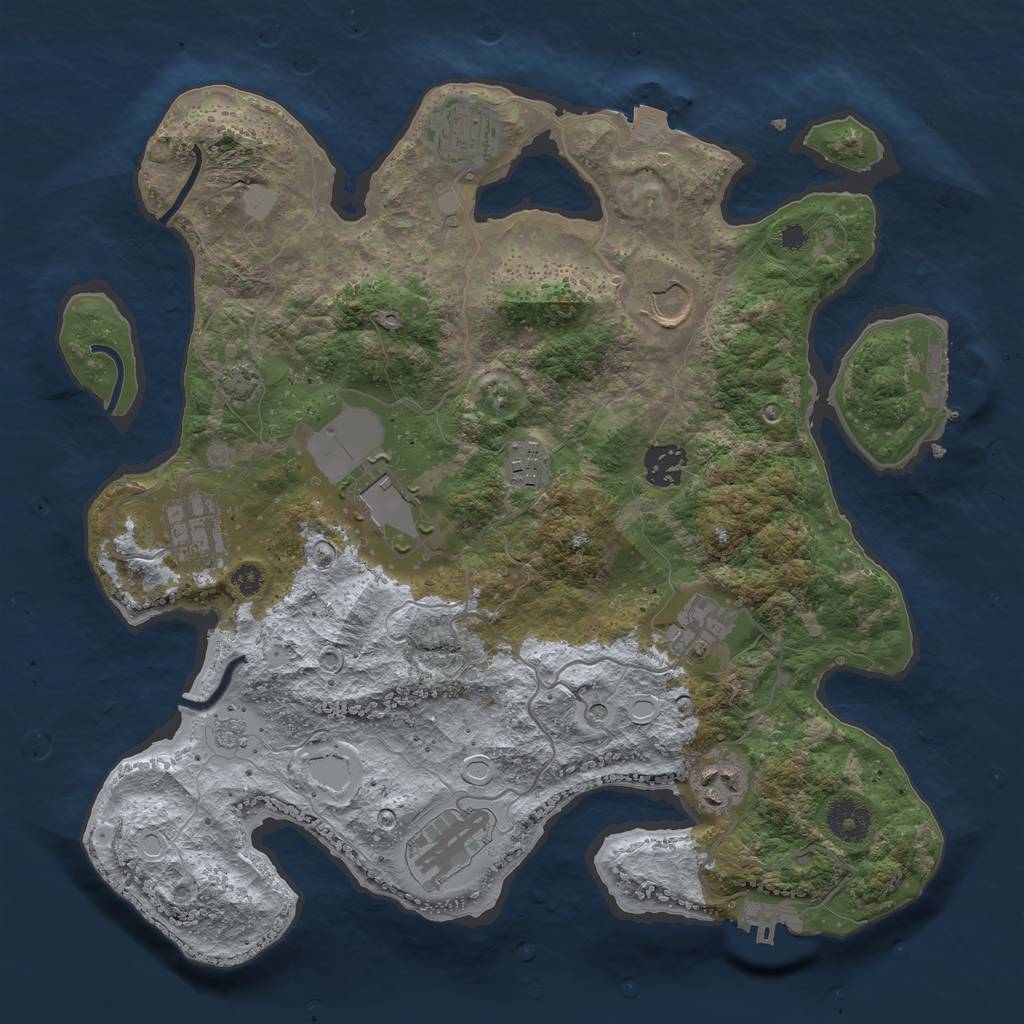 Rust Map: Procedural Map, Size: 3500, Seed: 2147483647, 17 Monuments