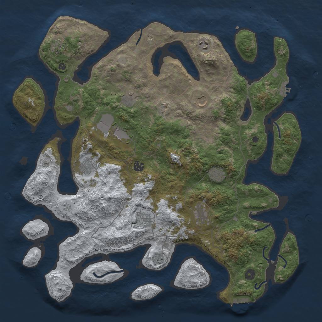 Rust Map: Procedural Map, Size: 4500, Seed: 5686400, 20 Monuments