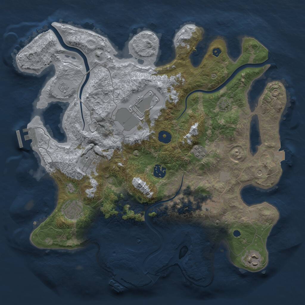 Rust Map: Procedural Map, Size: 3500, Seed: 5952525, 13 Monuments