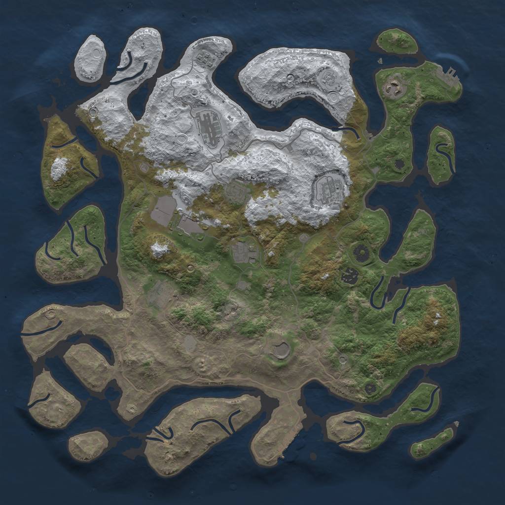 Rust Map: Procedural Map, Size: 4500, Seed: 786821, 19 Monuments