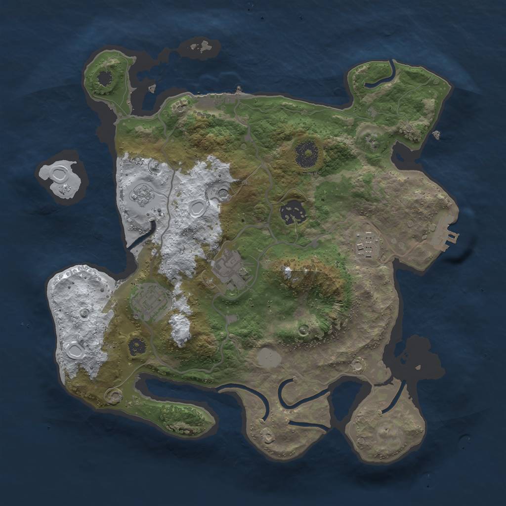 Rust Map: Procedural Map, Size: 3000, Seed: 339084, 13 Monuments