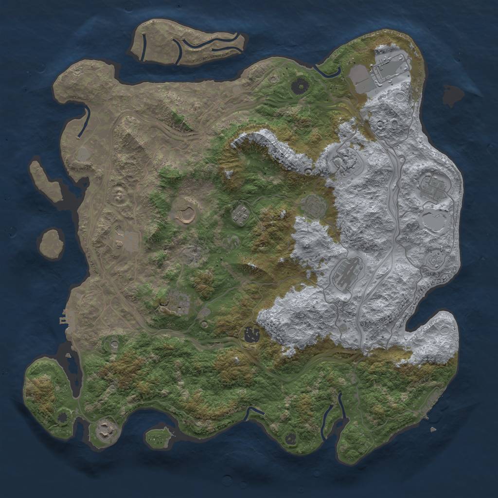 Rust Map: Procedural Map, Size: 4500, Seed: 5355336, 20 Monuments