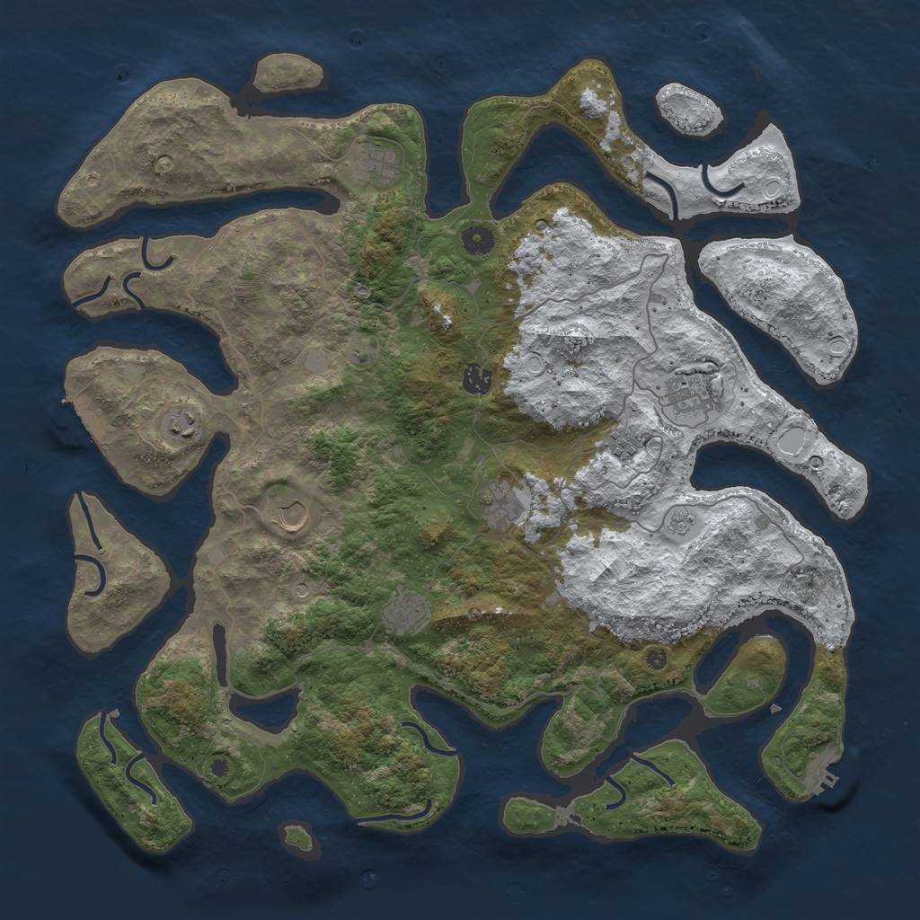 Rust Map: Procedural Map, Size: 4500, Seed: 2935417, 17 Monuments