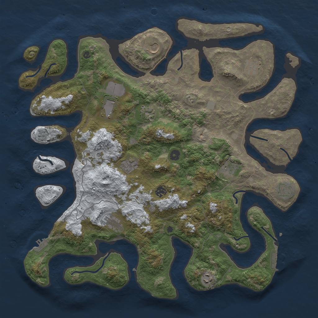 Rust Map: Procedural Map, Size: 4500, Seed: 4702851, 19 Monuments