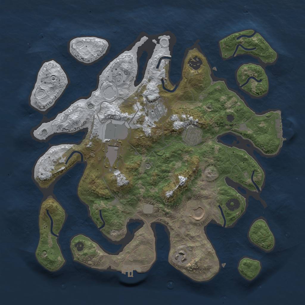 Rust Map: Procedural Map, Size: 3500, Seed: 5370846, 15 Monuments