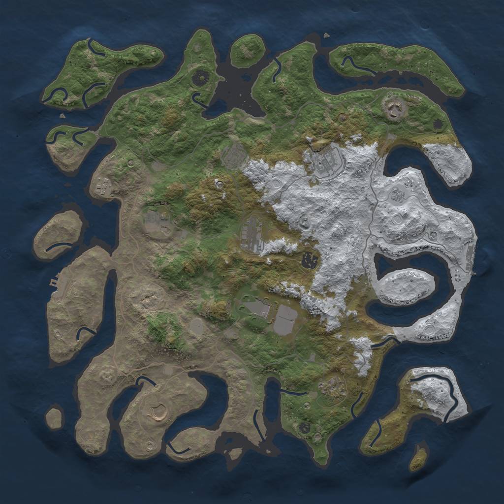 Rust Map: Procedural Map, Size: 4500, Seed: 683855, 19 Monuments