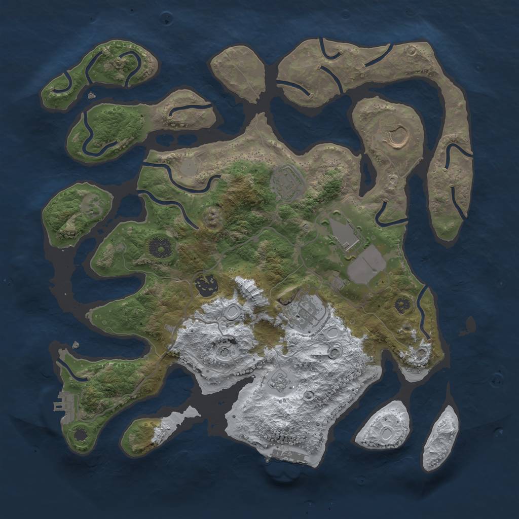 Rust Map: Procedural Map, Size: 3500, Seed: 4699564, 14 Monuments