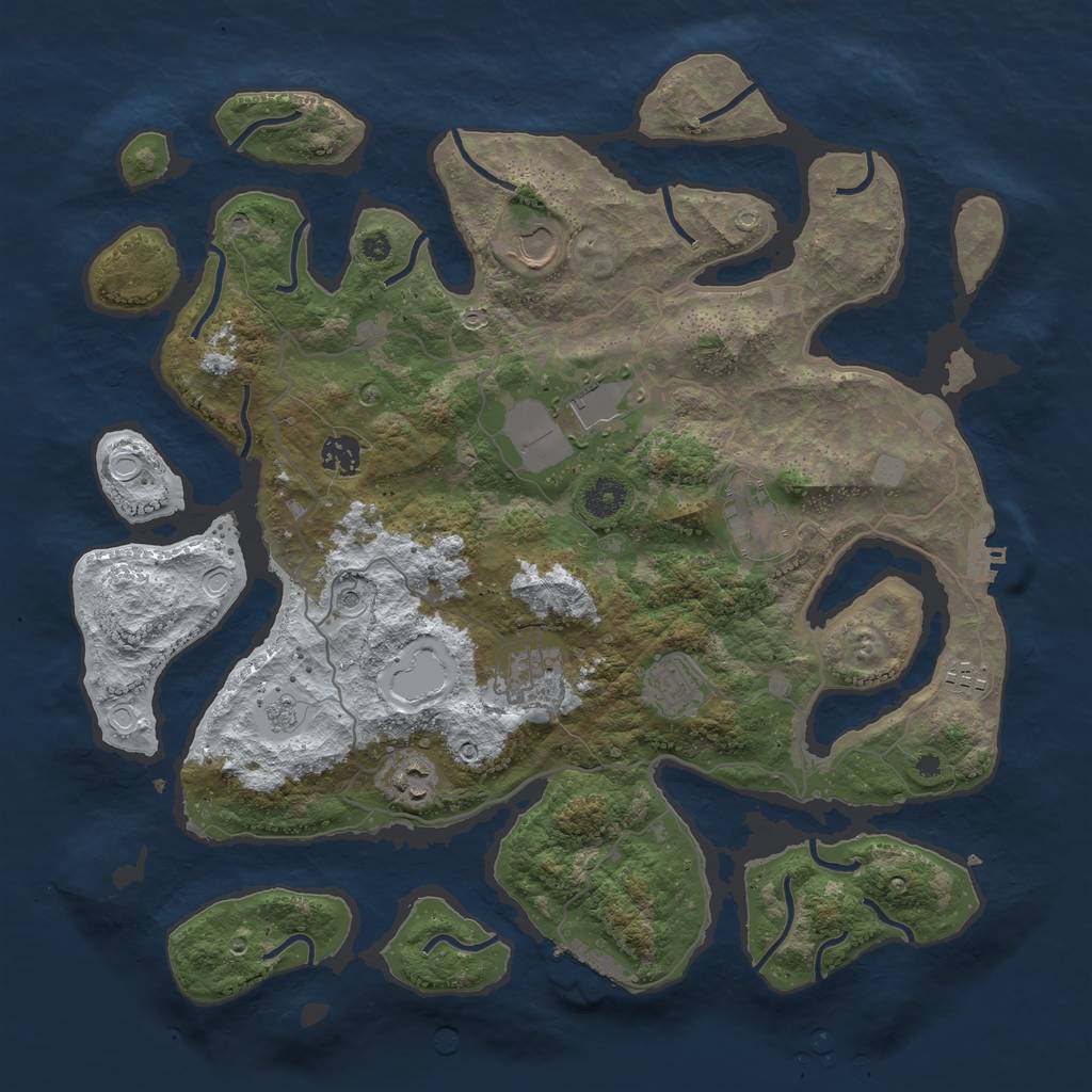 Rust Map: Procedural Map, Size: 4000, Seed: 110, 17 Monuments