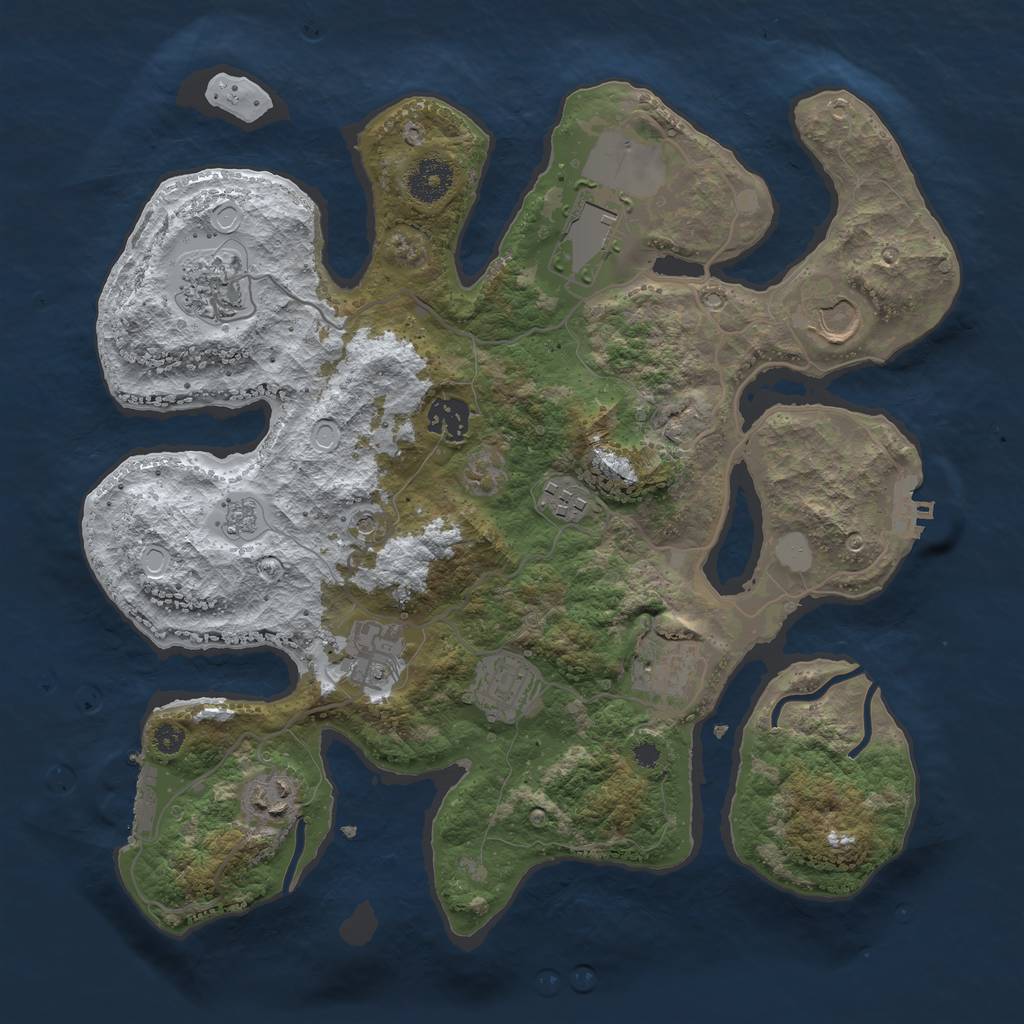 Rust Map: Procedural Map, Size: 3500, Seed: 5330355, 18 Monuments