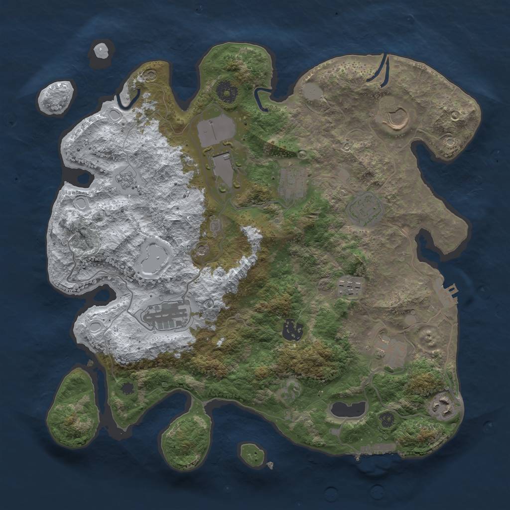 Rust Map: Procedural Map, Size: 3500, Seed: 1138122492, 18 Monuments