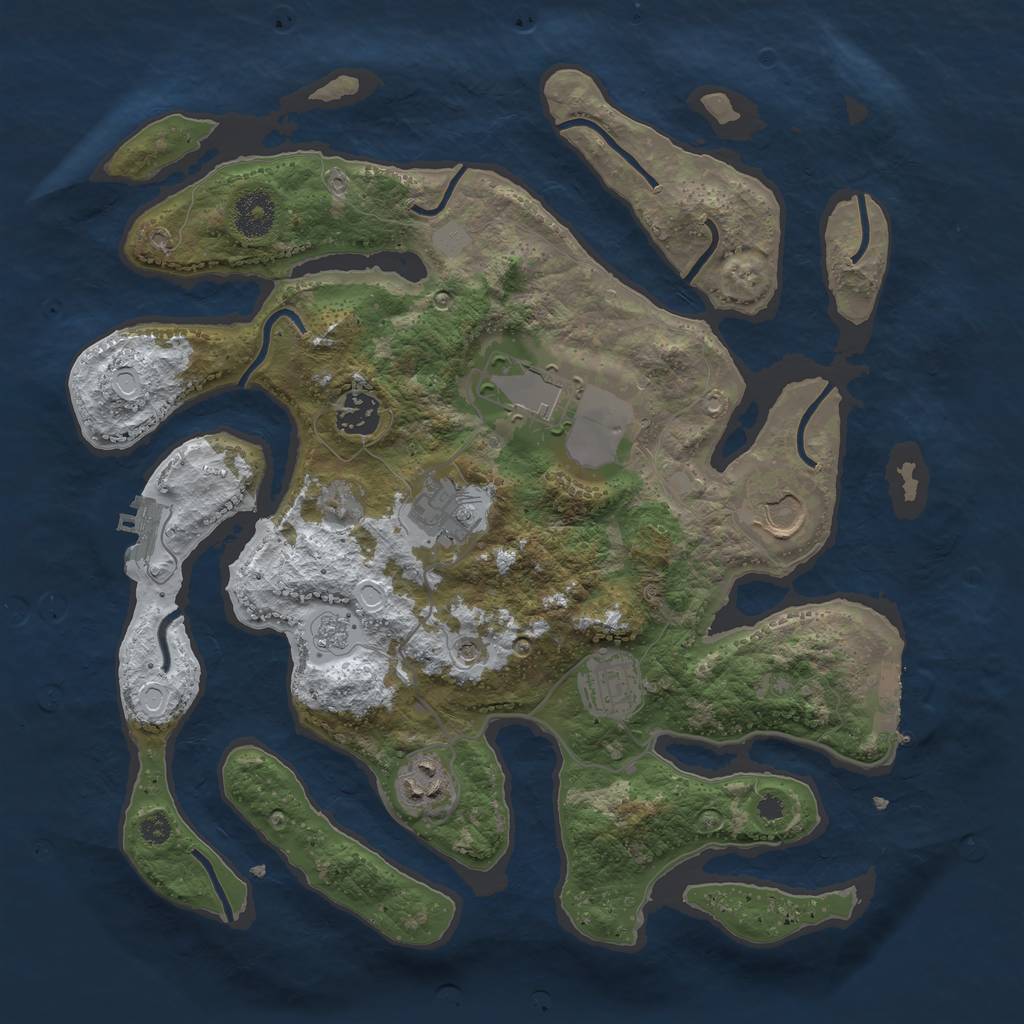 Rust Map: Procedural Map, Size: 3500, Seed: 4987313, 15 Monuments
