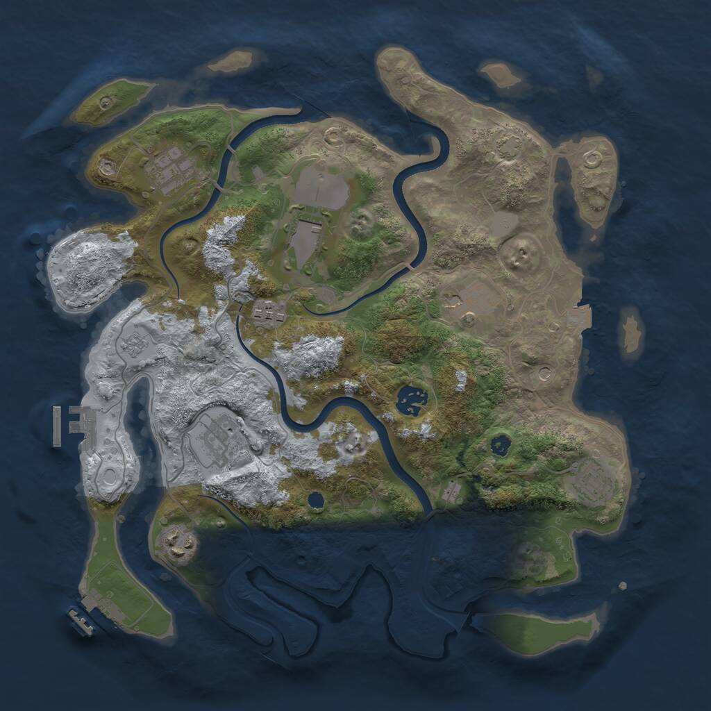 Rust Map: Procedural Map, Size: 3500, Seed: 4987313, 14 Monuments