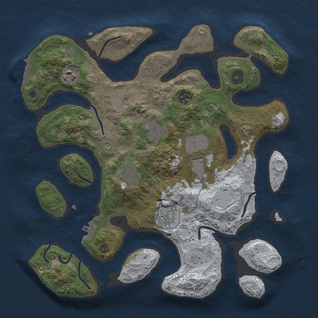 Rust Map: Procedural Map, Size: 3500, Seed: 432215, 15 Monuments