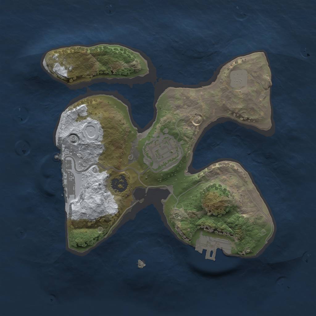 Rust Map: Procedural Map, Size: 1950, Seed: 123456, 8 Monuments