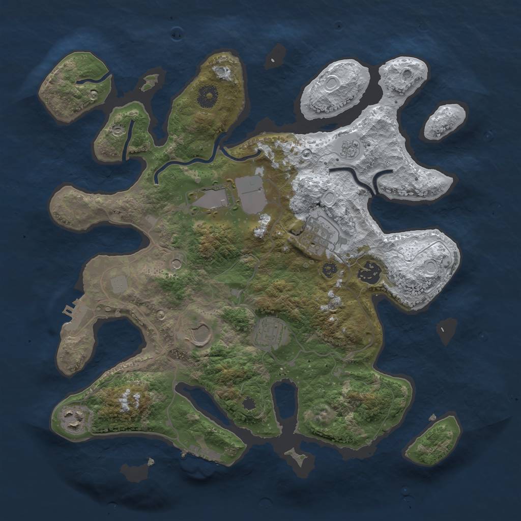 Rust Map: Procedural Map, Size: 3500, Seed: 1168511, 15 Monuments