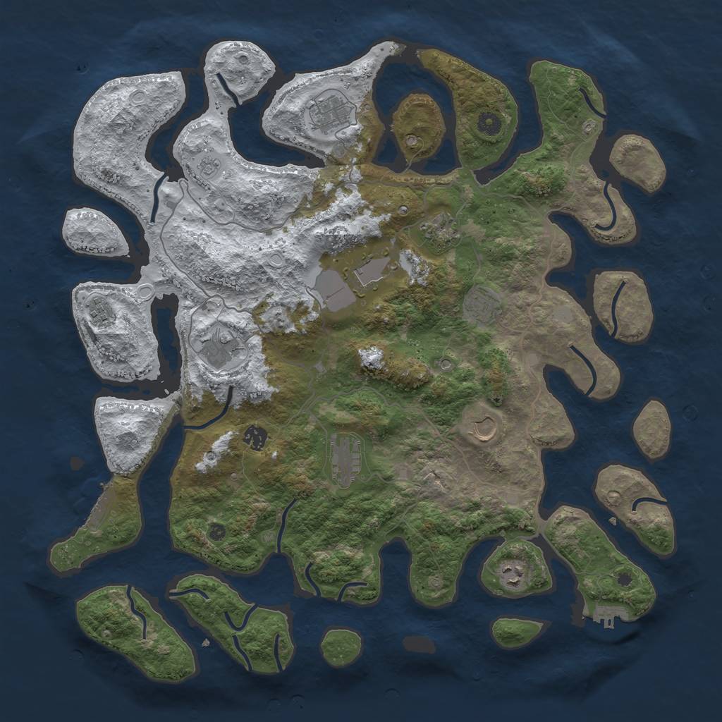 Rust Map: Procedural Map, Size: 4500, Seed: 1194302, 19 Monuments