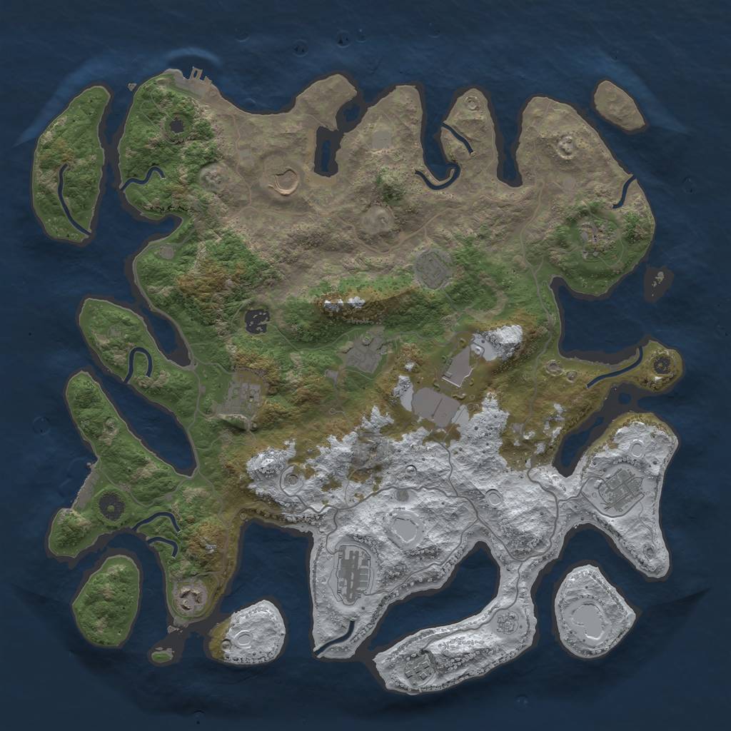 Rust Map: Procedural Map, Size: 4250, Seed: 2117278766, 20 Monuments