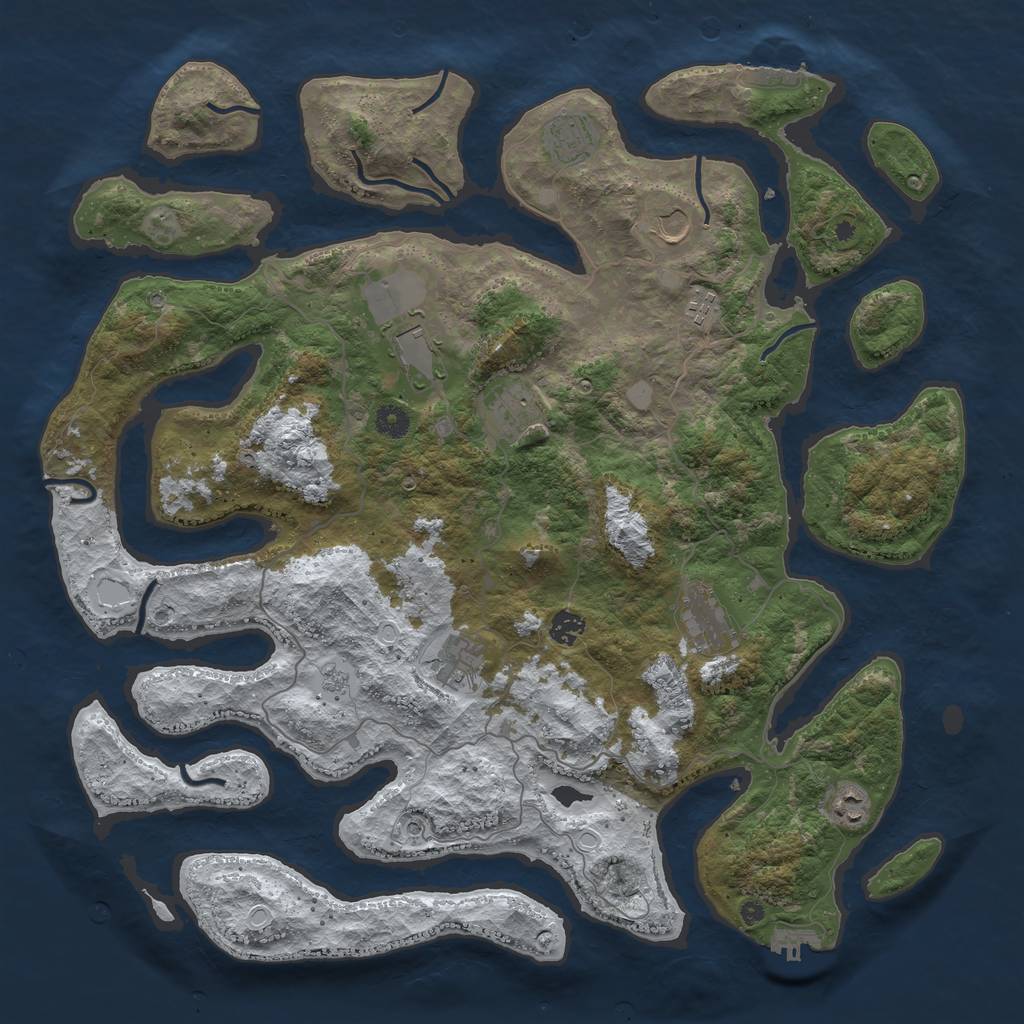 Rust Map: Procedural Map, Size: 4500, Seed: 5529613, 18 Monuments