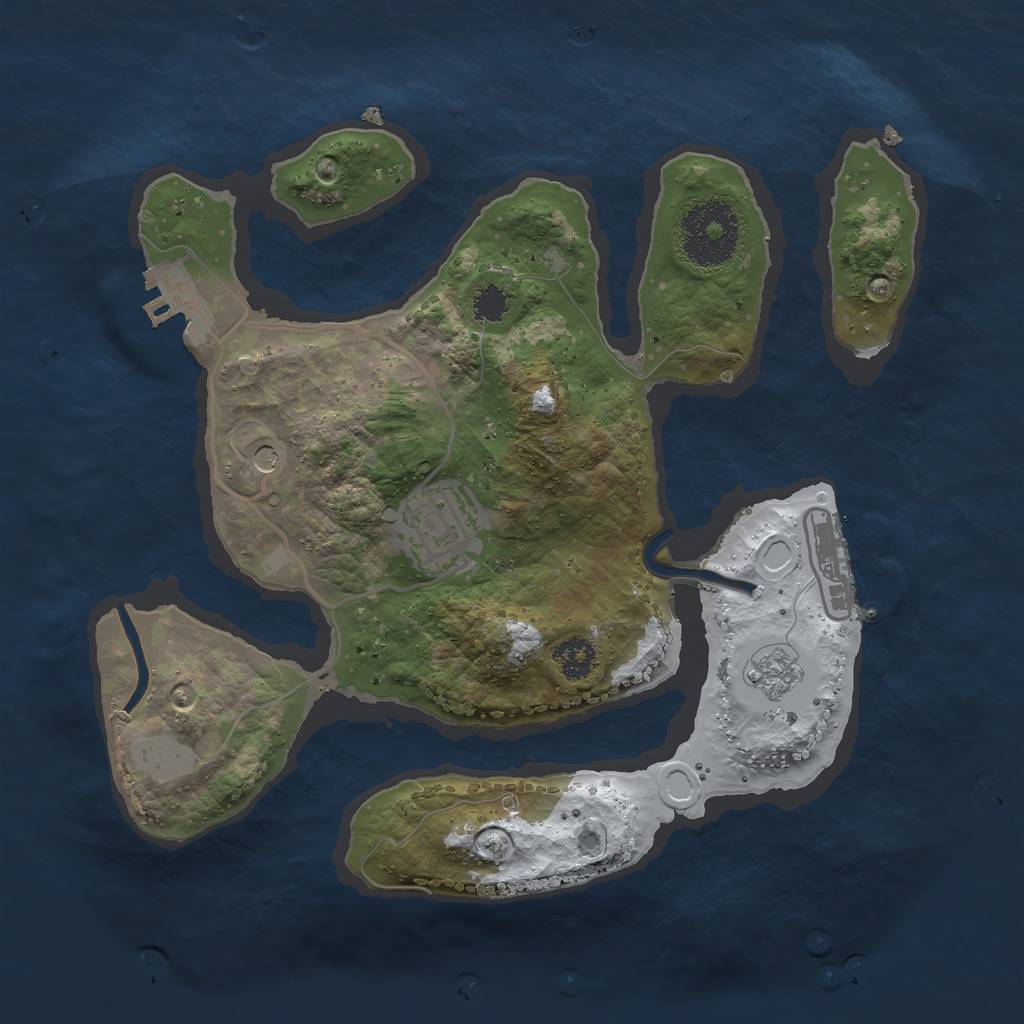 Rust Map: Procedural Map, Size: 2500, Seed: 19, 10 Monuments