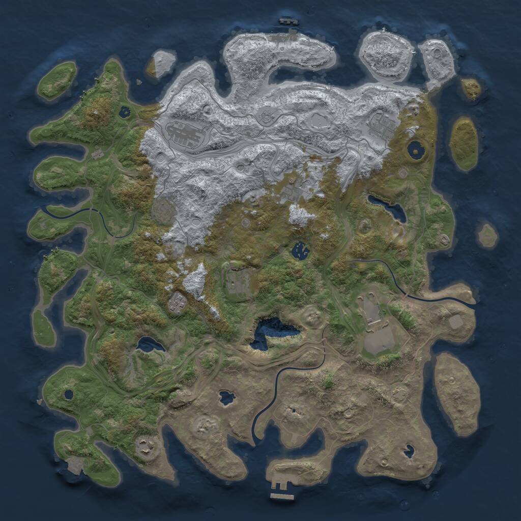 Rust Map: Procedural Map, Size: 4500, Seed: 1806301, 15 Monuments