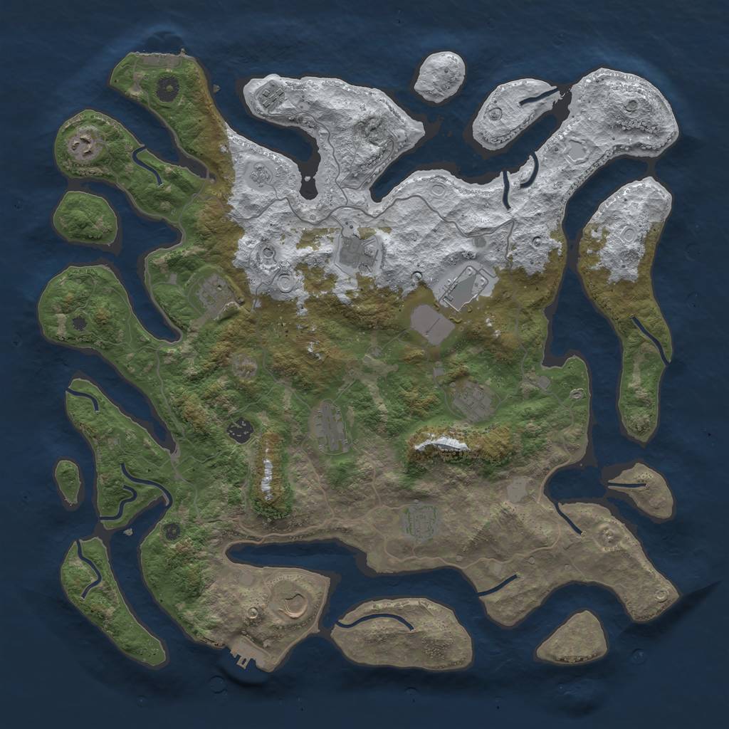 Rust Map: Procedural Map, Size: 4500, Seed: 5886044, 19 Monuments