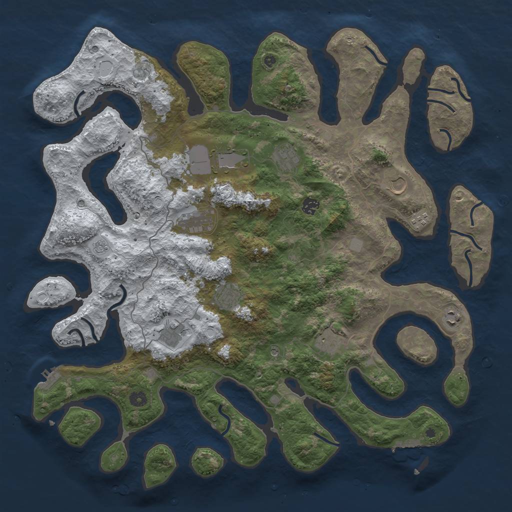 Rust Map: Procedural Map, Size: 4500, Seed: 4922023, 19 Monuments