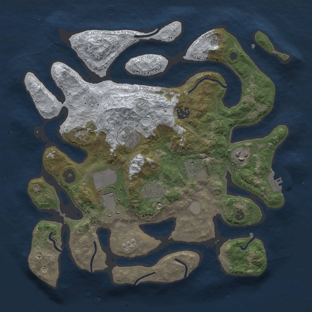Rust Map: Procedural Map, Size: 3500, Seed: 1302022, 15 Monuments
