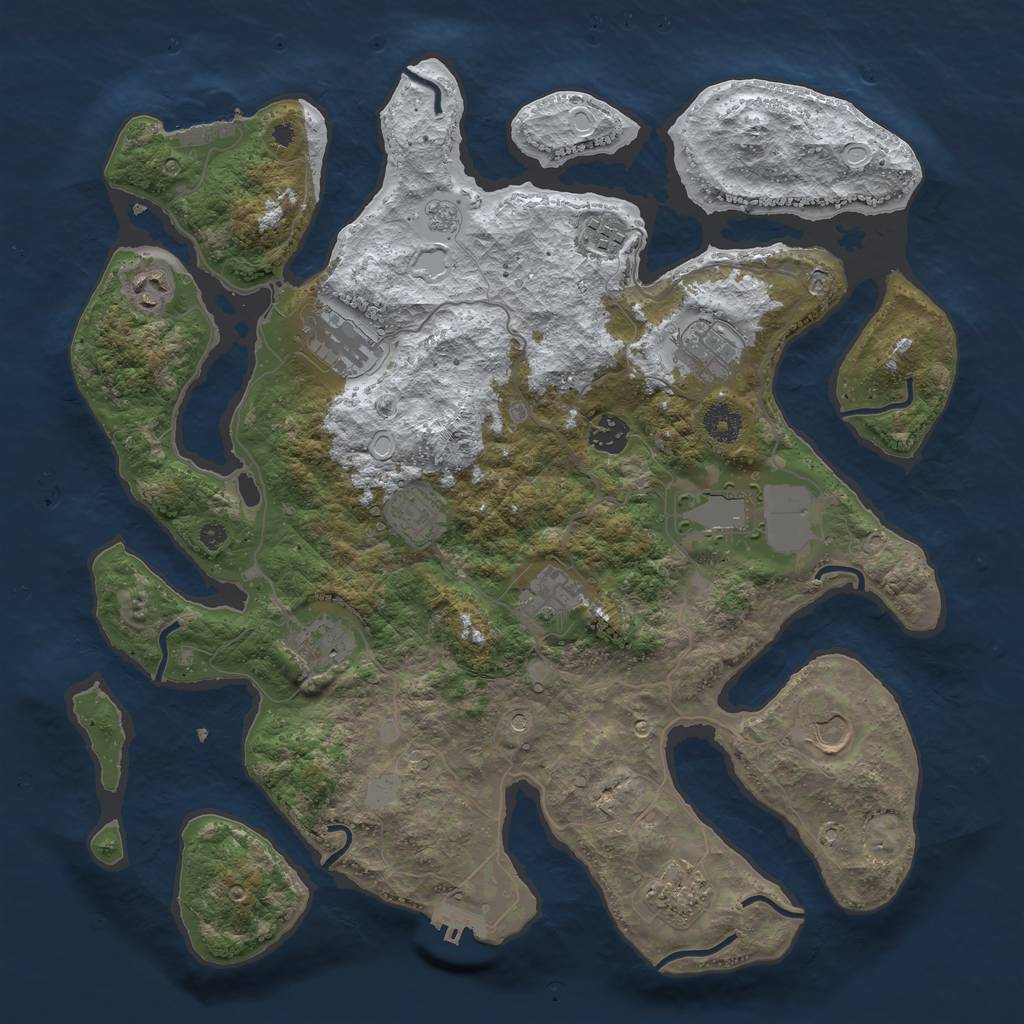 Rust Map: Procedural Map, Size: 3950, Seed: 1785697947, 20 Monuments